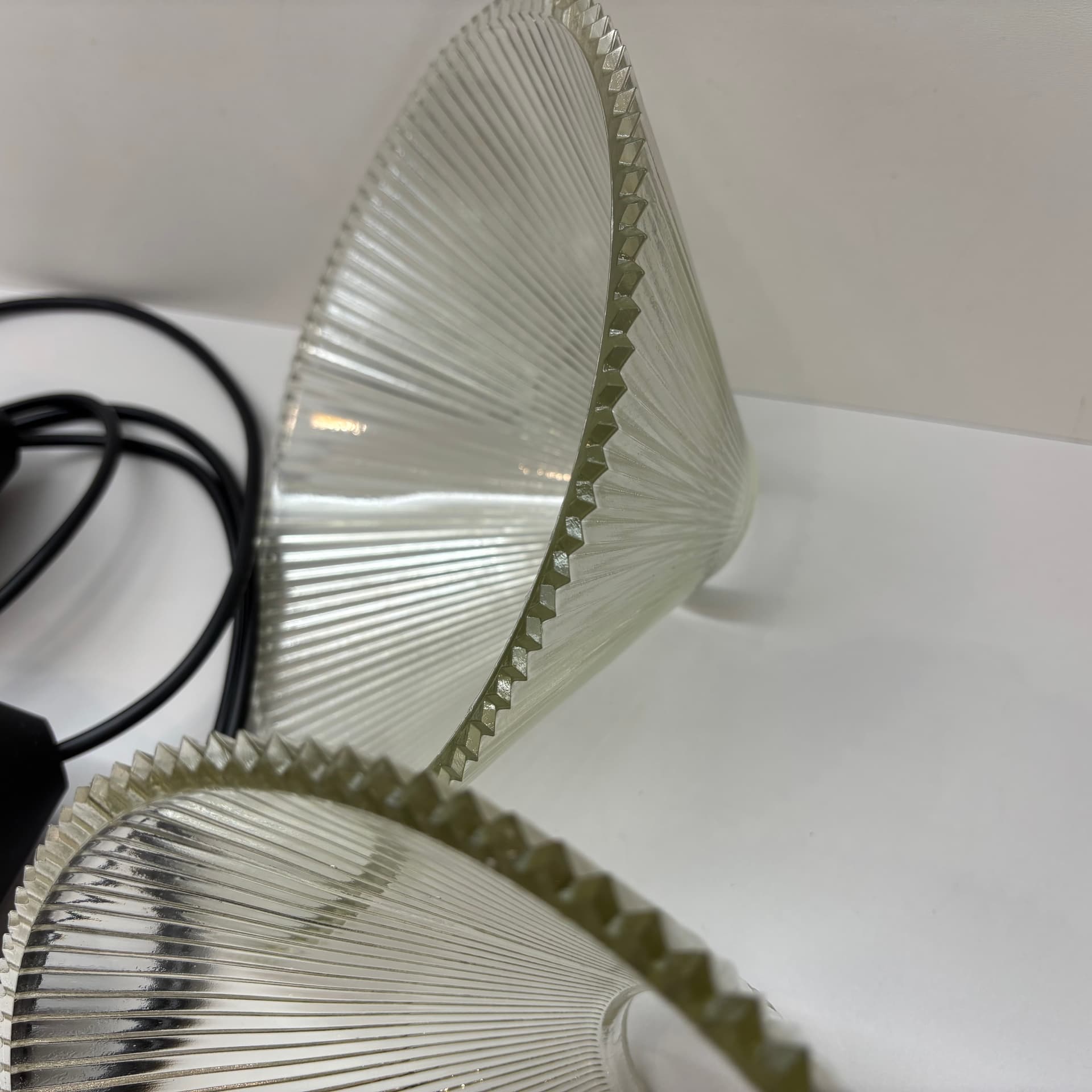 Para lamp wiszących, szkło transparentne, stal chromowana, Niemcy, lata 80. - 229251