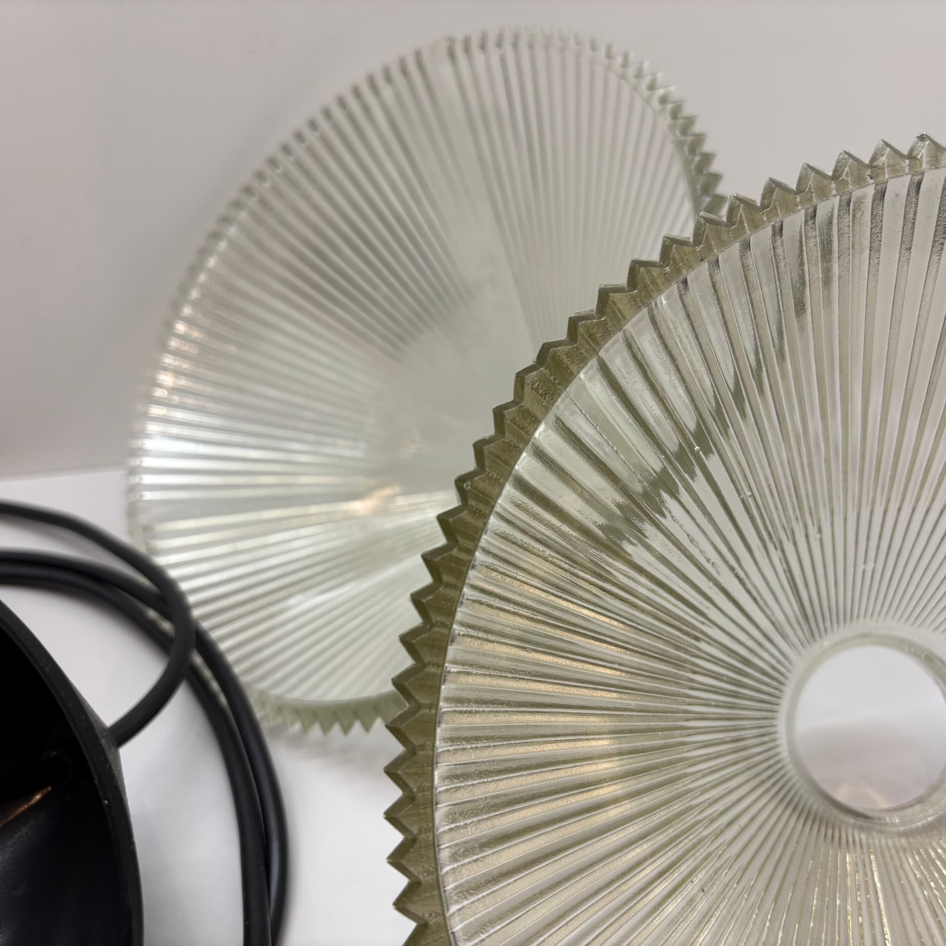 Para lamp wiszących, szkło transparentne, stal chromowana, Niemcy, lata 80. - 229250