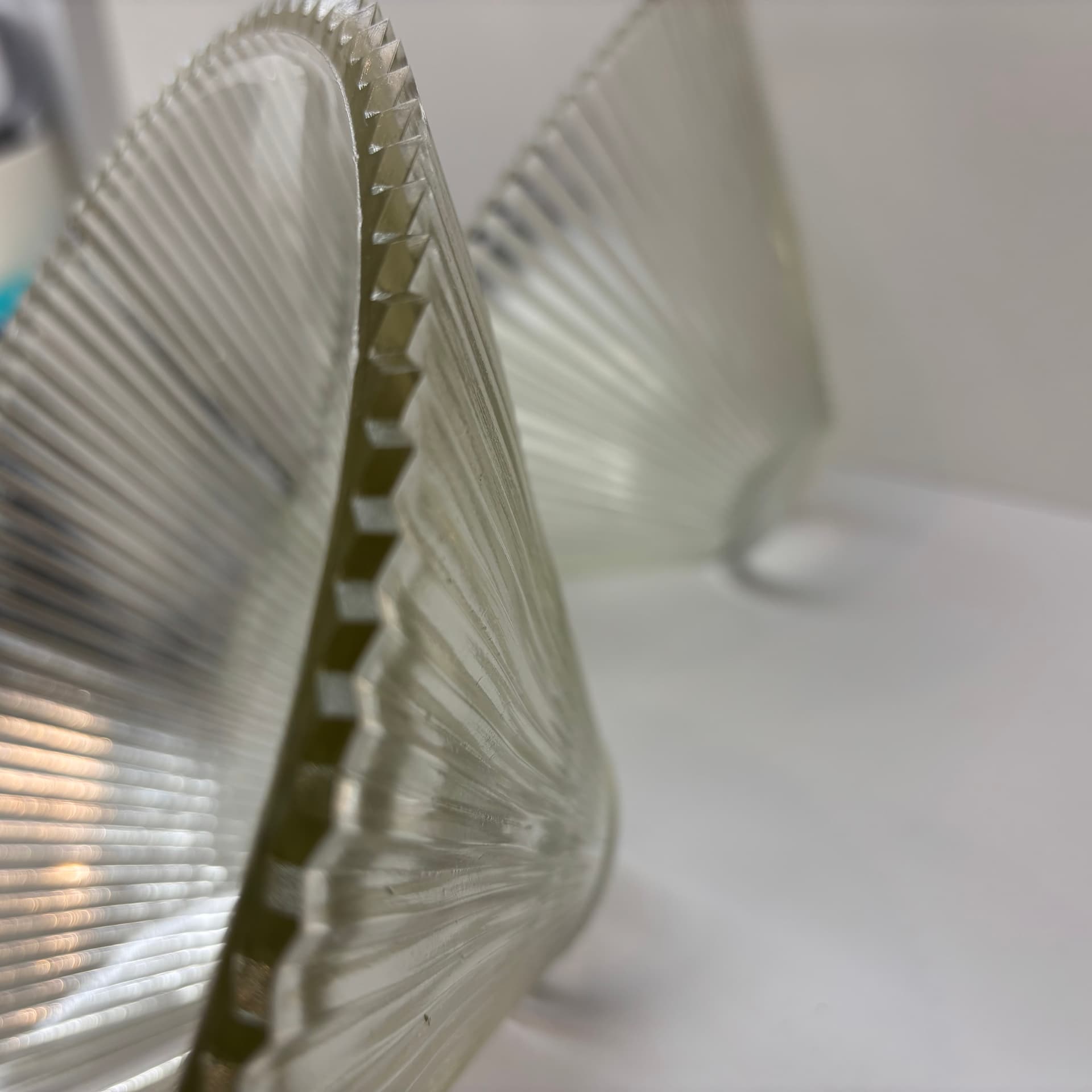 Para lamp wiszących, szkło transparentne, stal chromowana, Niemcy, lata 80. - 229245