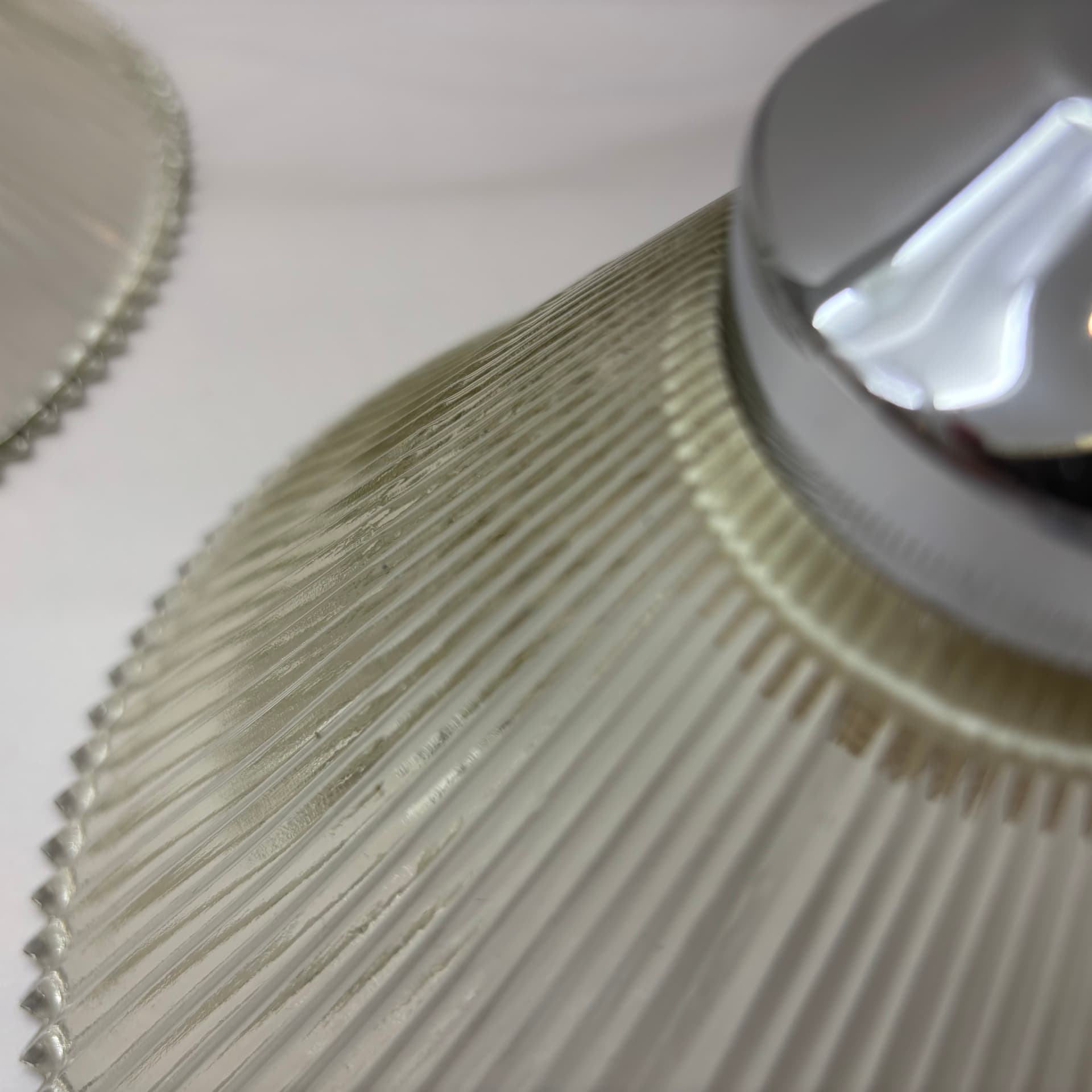 Para lamp wiszących, szkło transparentne, stal chromowana, Niemcy, lata 80. - 229241