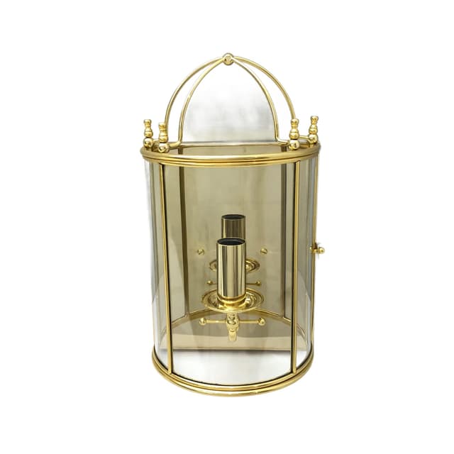 Kinkiet Art déco, złoty, mosiądz szkło, IL Fanale, Włochy, lata 90. - WYMIARY