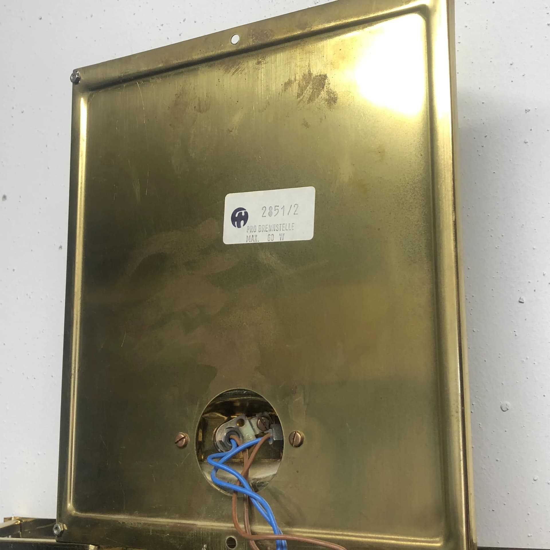 Komplet czterech kinkietów, złoty, mosiądz, Holtkötter, Niemcy, lata 70. - 16832