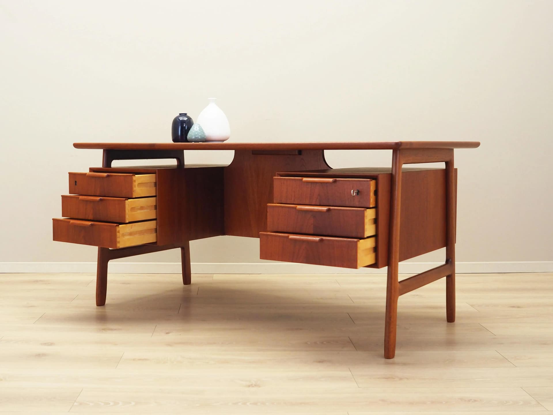 Desk model 75, teak, Omann Jun, Denmark, 1970s - 16792