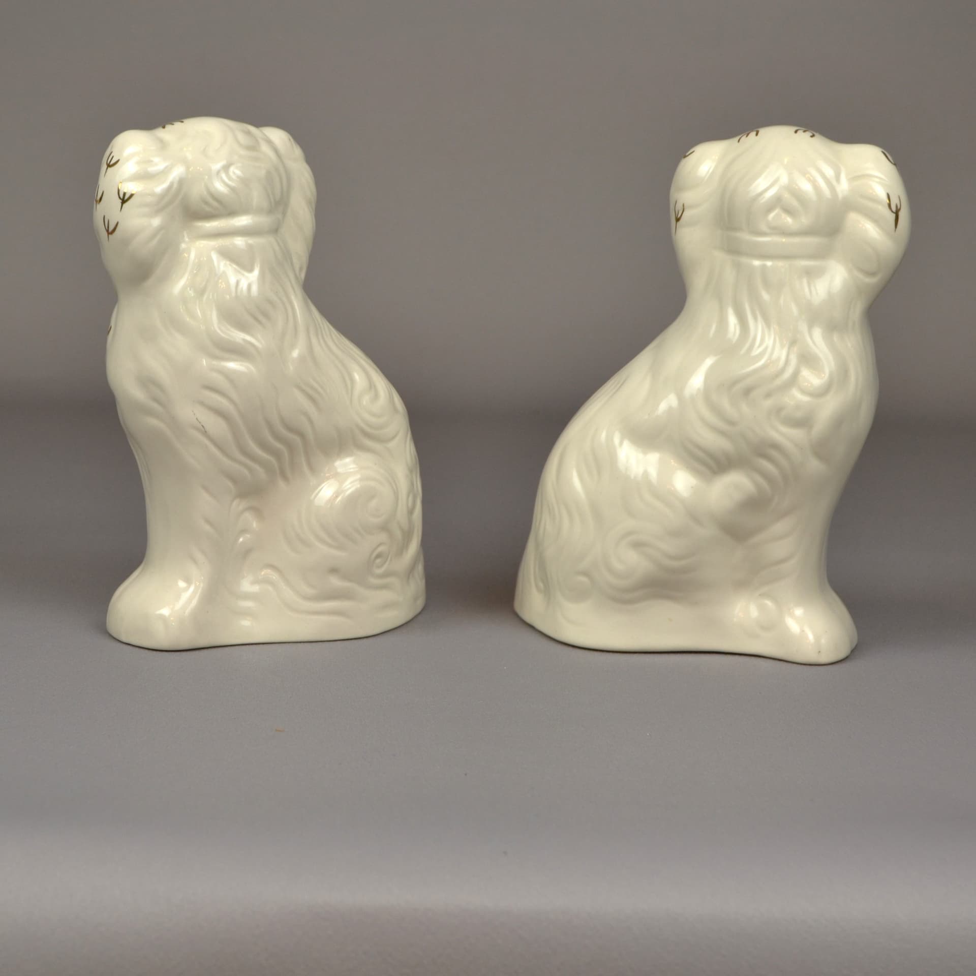 Para figurek King Charles Spaniel, ivory white, porcelana, Beswick, lata 60. - 1674