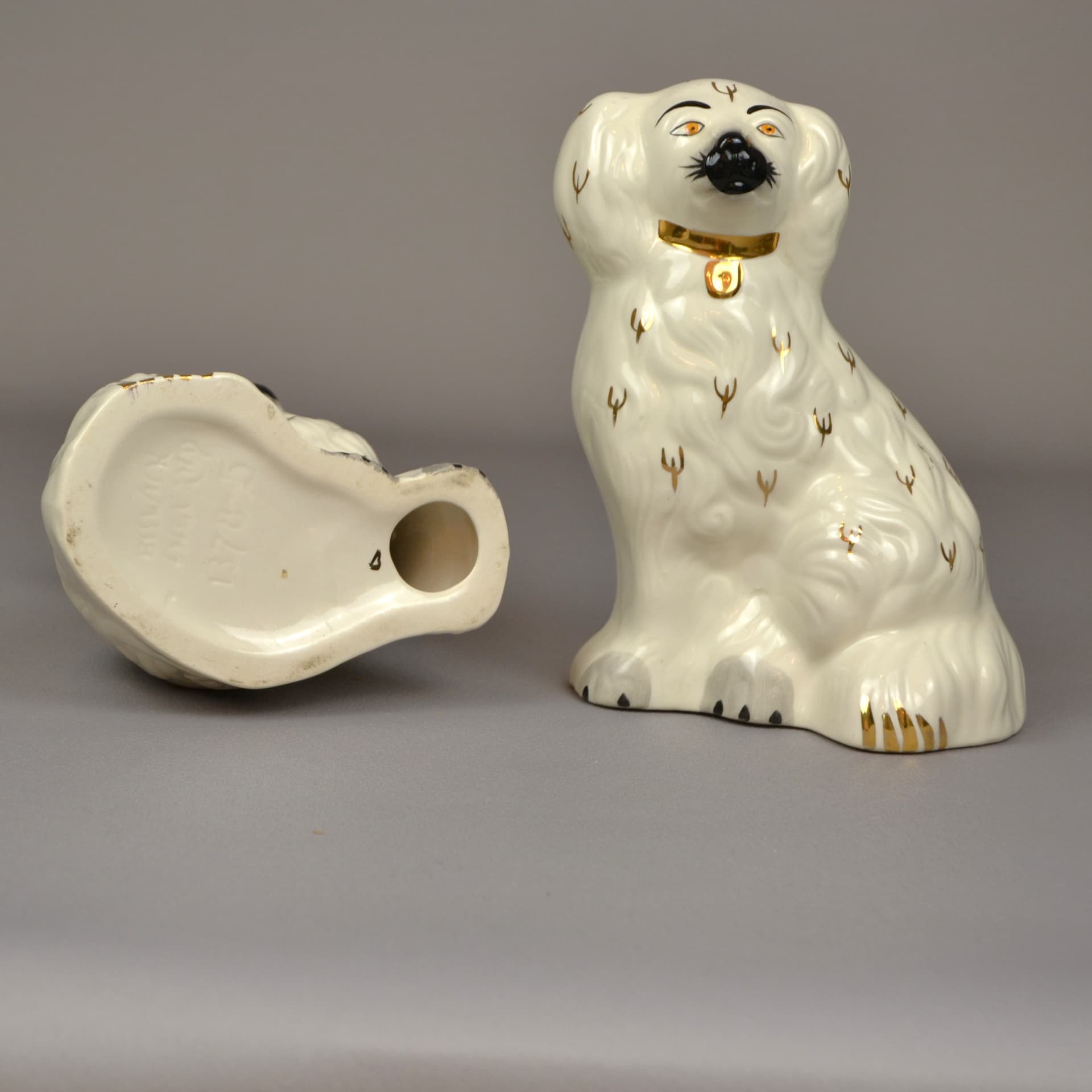 Para figurek King Charles Spaniel, ivory white, porcelana, Beswick, lata 60. - 1676