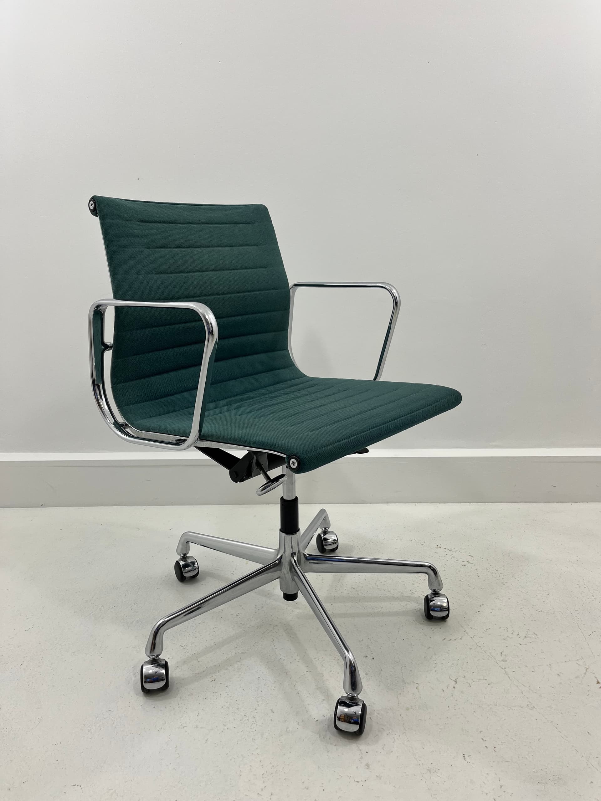 Office chair EA 117, green hopsak, chrome, by C. Eames, Vitra, Germany, 1990s. - 229799