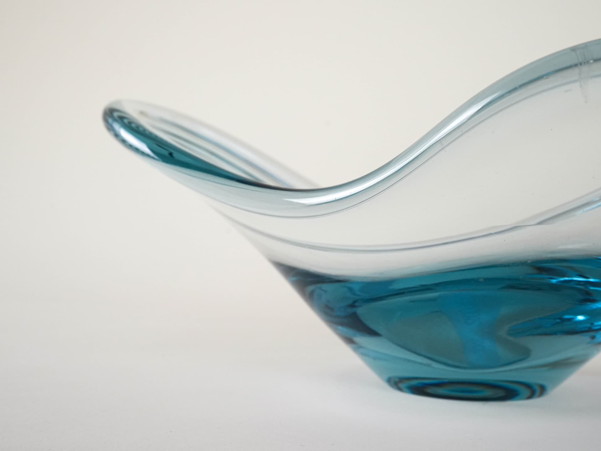Bowl, blue glass, Holmegaard, Denmark, 1960s. - 230155