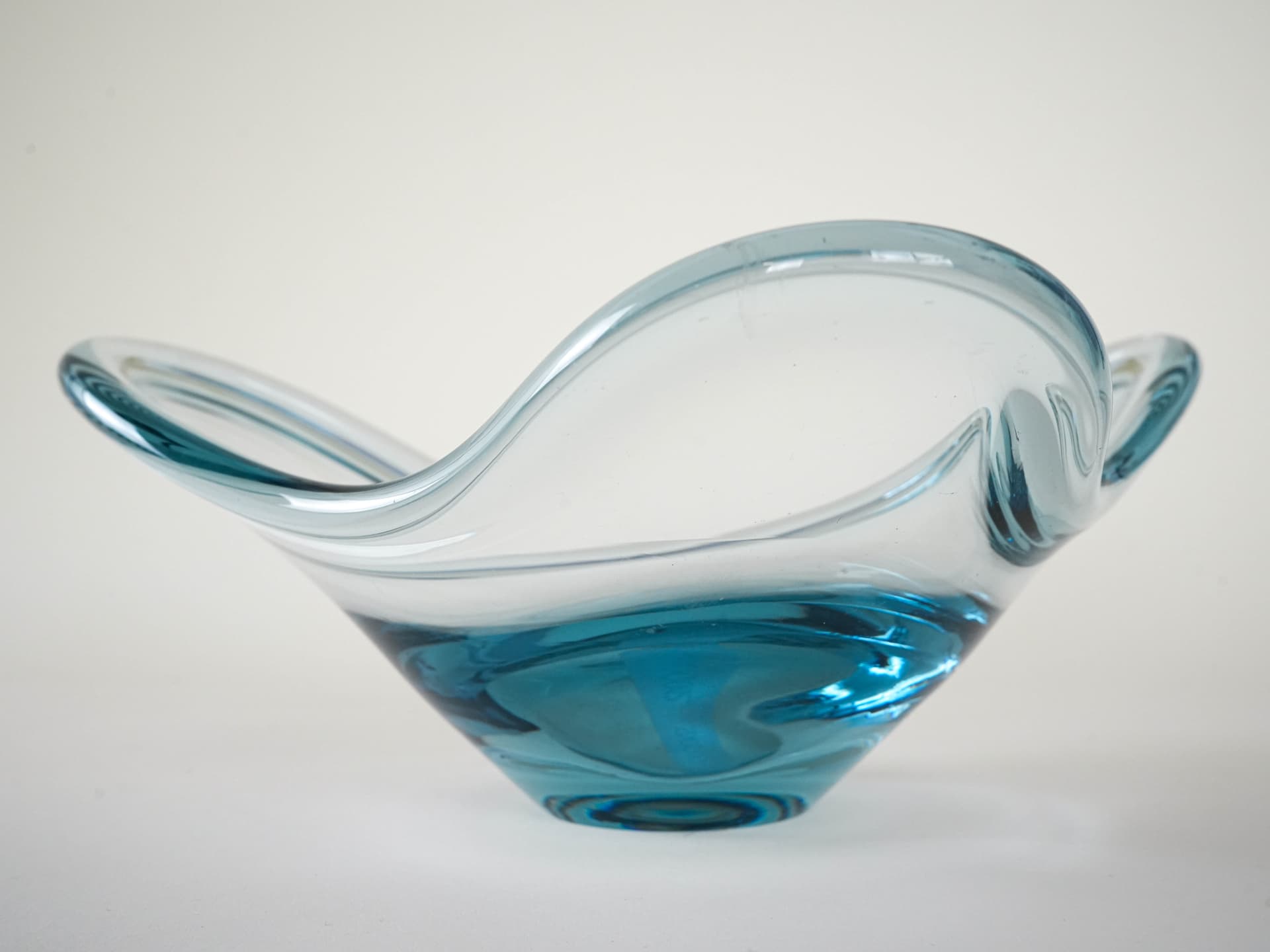 Bowl, blue glass, Holmegaard, Denmark, 1960s. - 230158