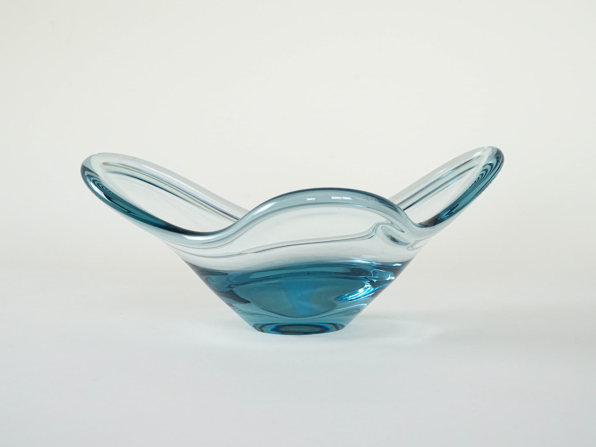 Bowl, blue glass, Holmegaard, Denmark, 1960s. - 230152