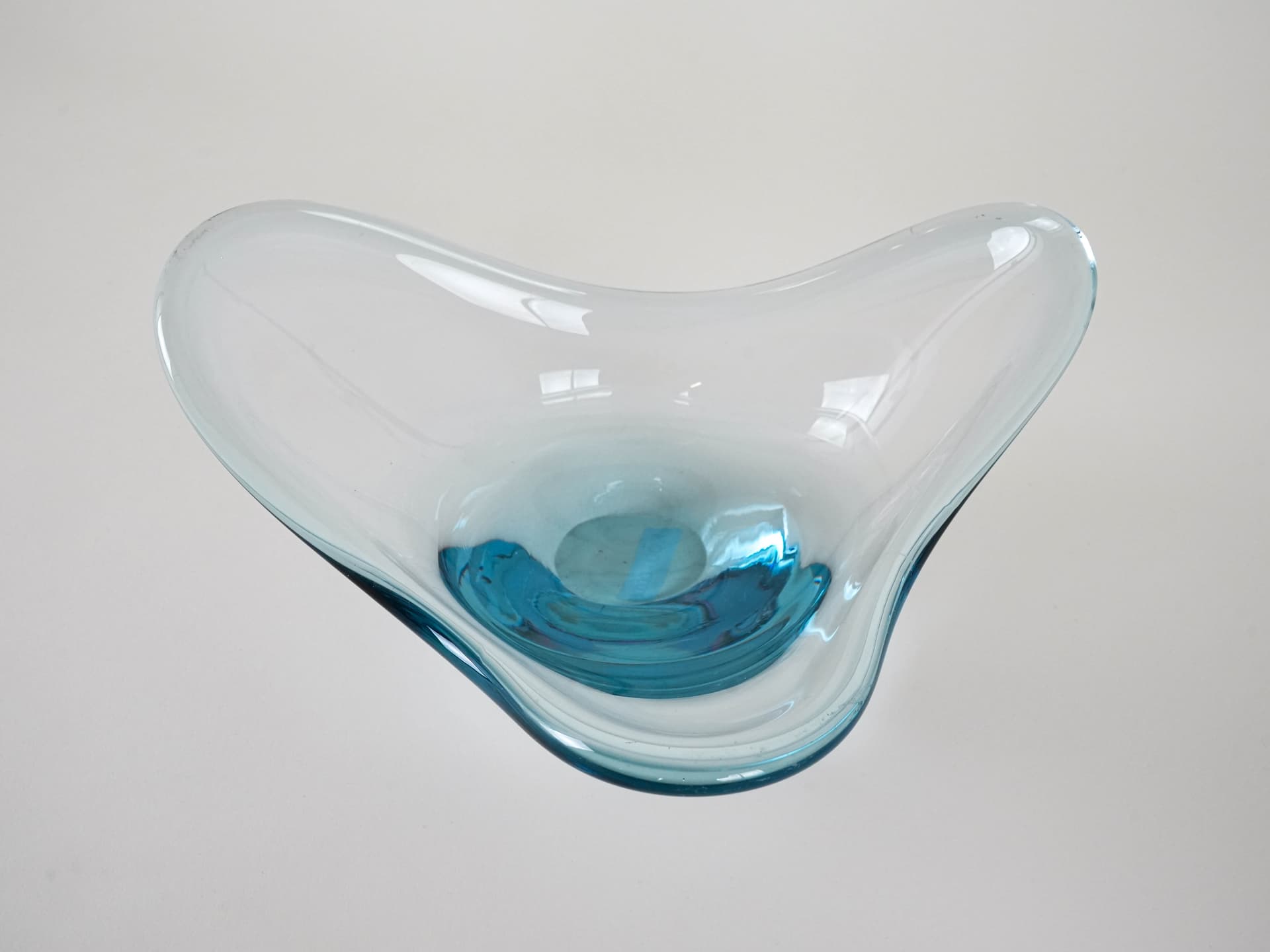 Bowl, blue glass, Holmegaard, Denmark, 1960s. - 230154