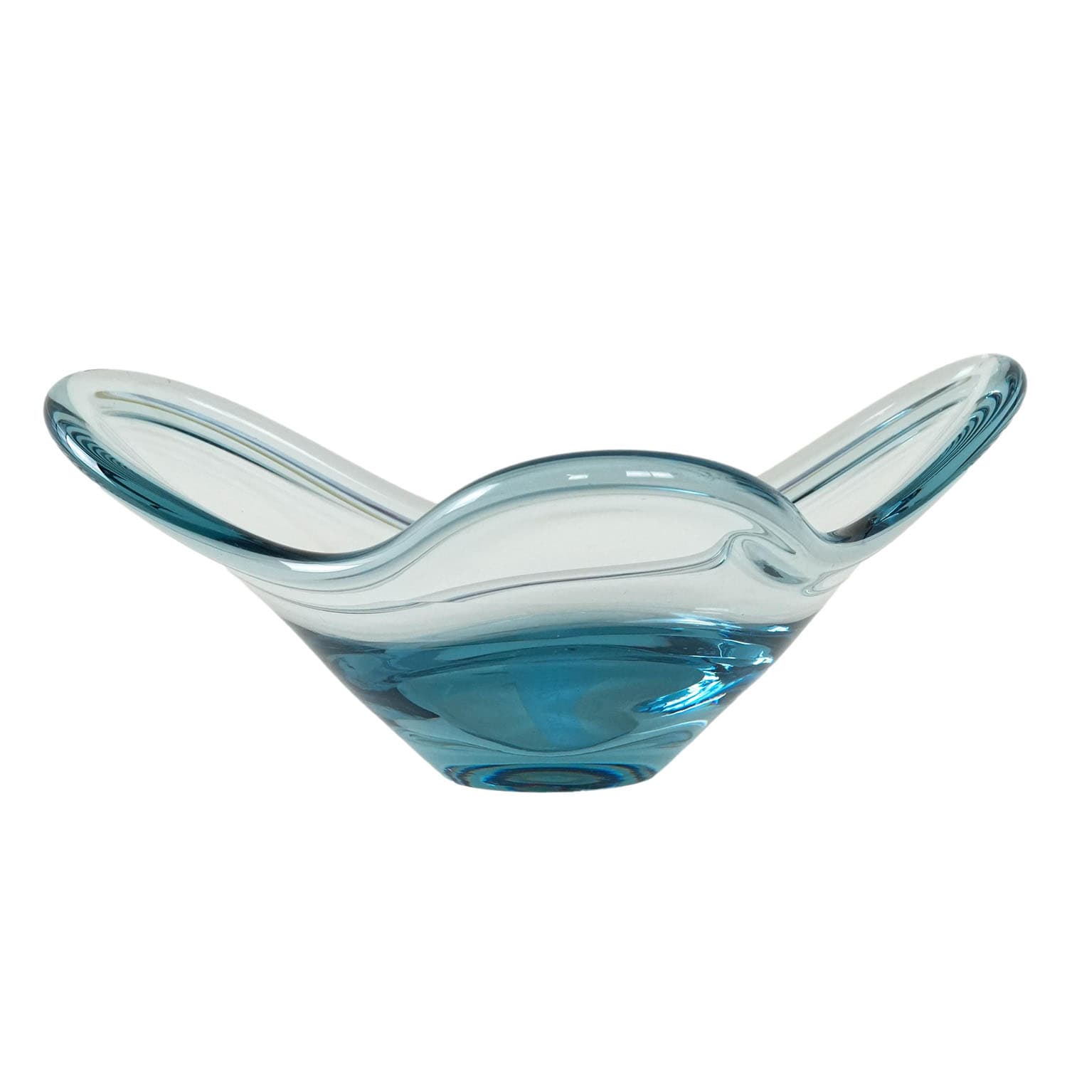 Bowl, blue glass, Holmegaard, Denmark, 1960s.