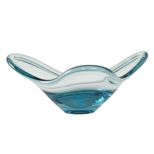 Bowl, blue glass, Holmegaard, Denmark, 1960s. - DIMENSION