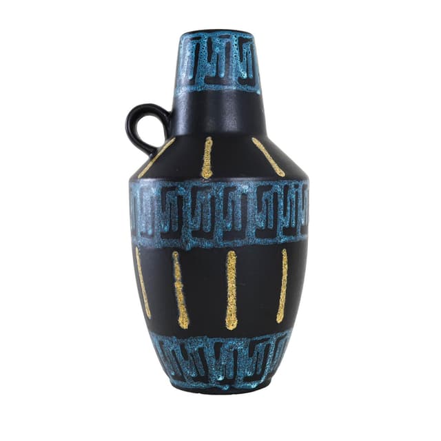 Vase, black ceramics, Germany, 1980s. - DIMENSION