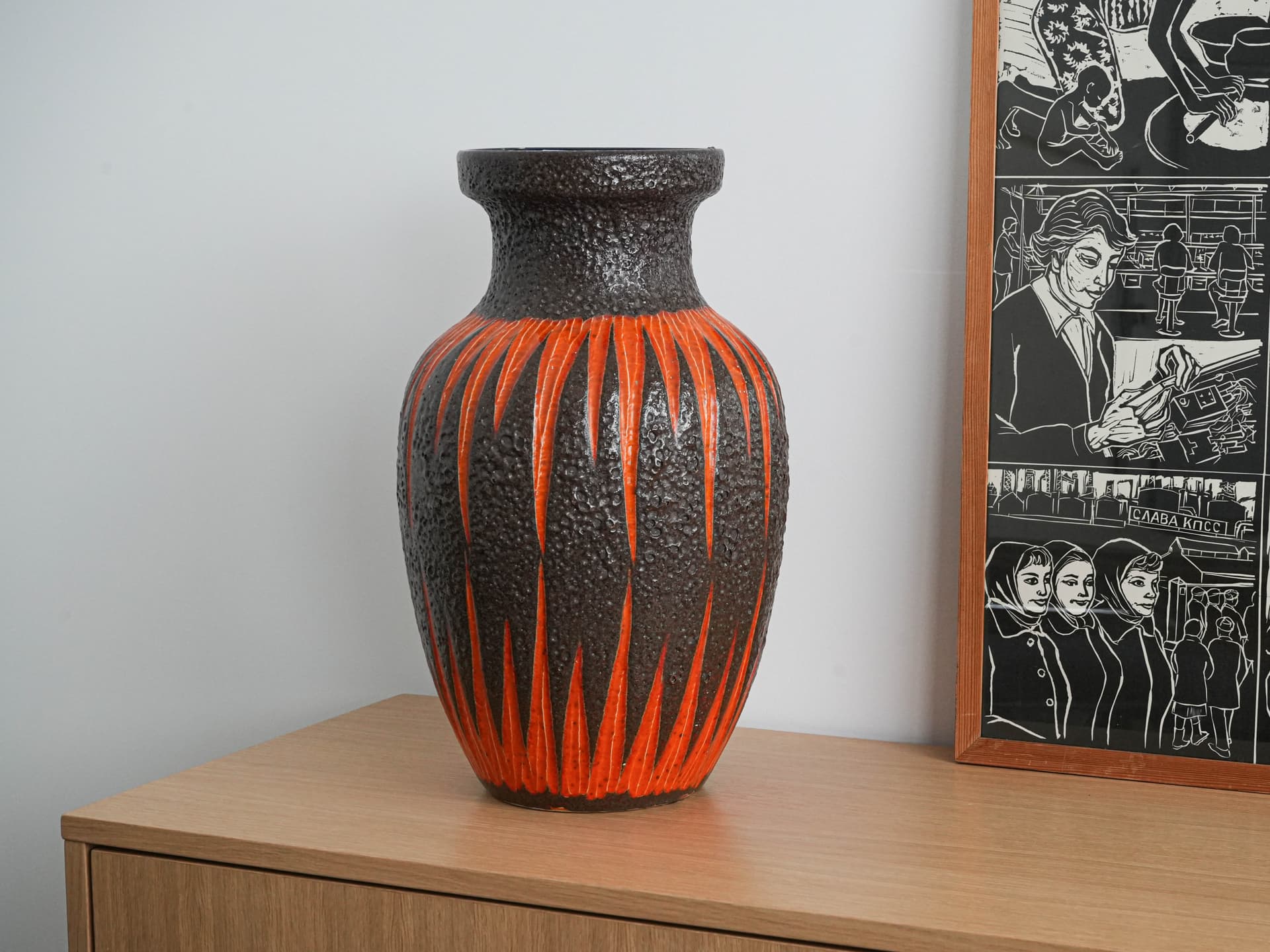 Vase Fat Lava, multicolor ceramics, Germany, 1960s. - 230182