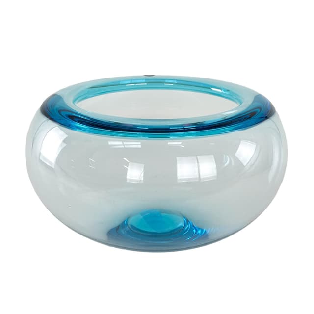 Bowl Provence, blue glass, by P. Lütken, Royal Copenhagen, Denmark, 1950s. - DIMENSION