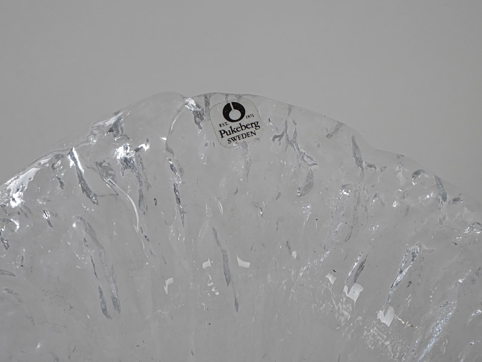 Wazon, transparentny, szkło, Pukeberg, Szwecja, lata 60. - 230207