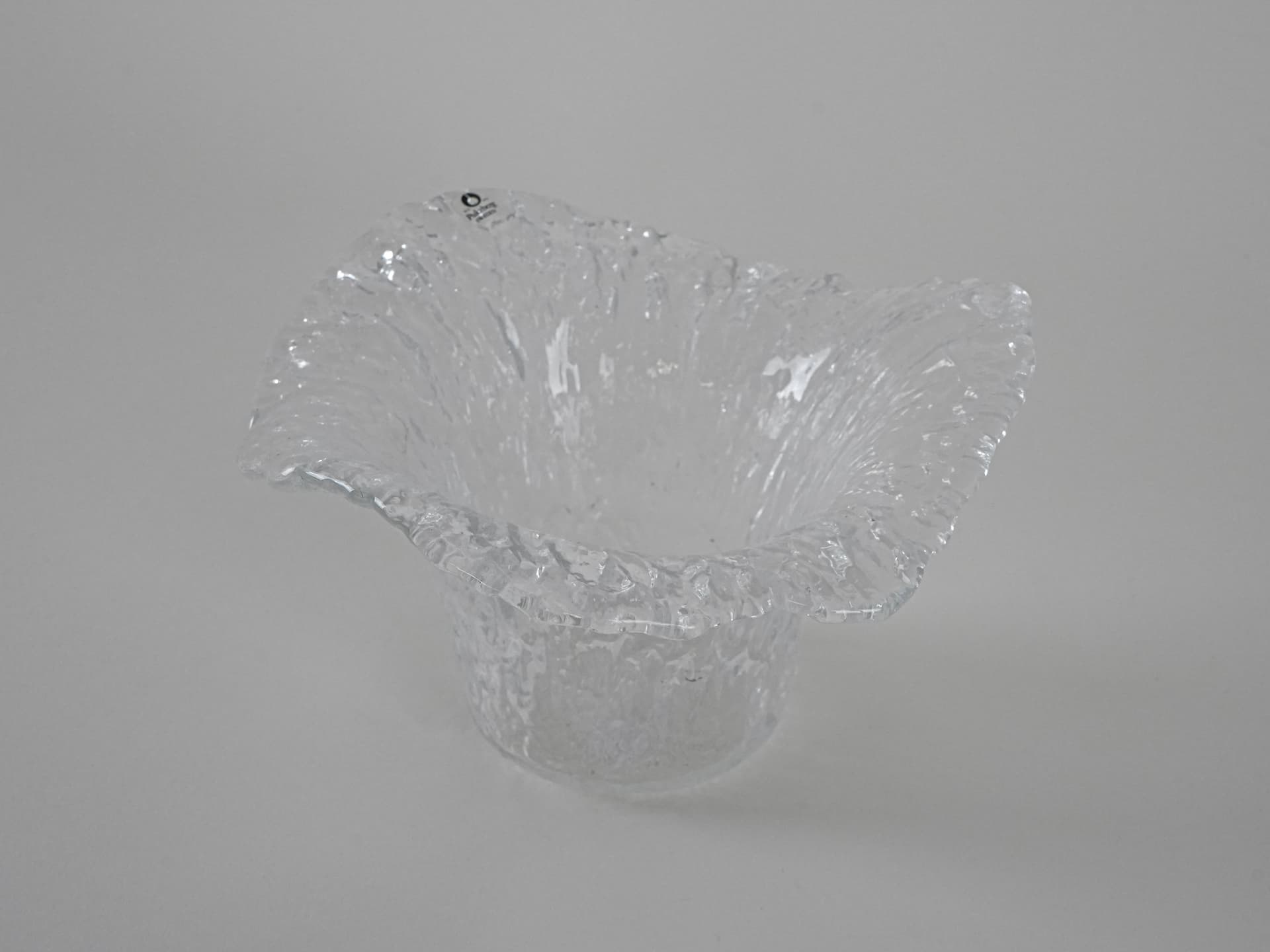 Wazon, transparentny, szkło, Pukeberg, Szwecja, lata 60. - 230211