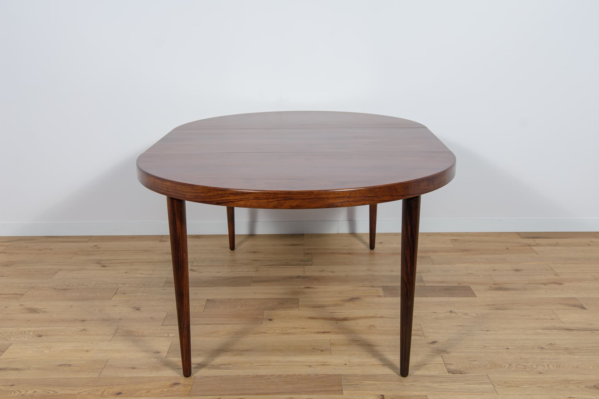 Stół jadalniany, palisander brązowy, proj. K. Kristiansen, Feldballes Møbelfabrik, Dania, lata 60. - 230336