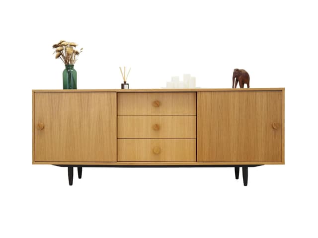 Sideboard skandynawski, dąb żółty, Dania, lata 90. - WYMIARY