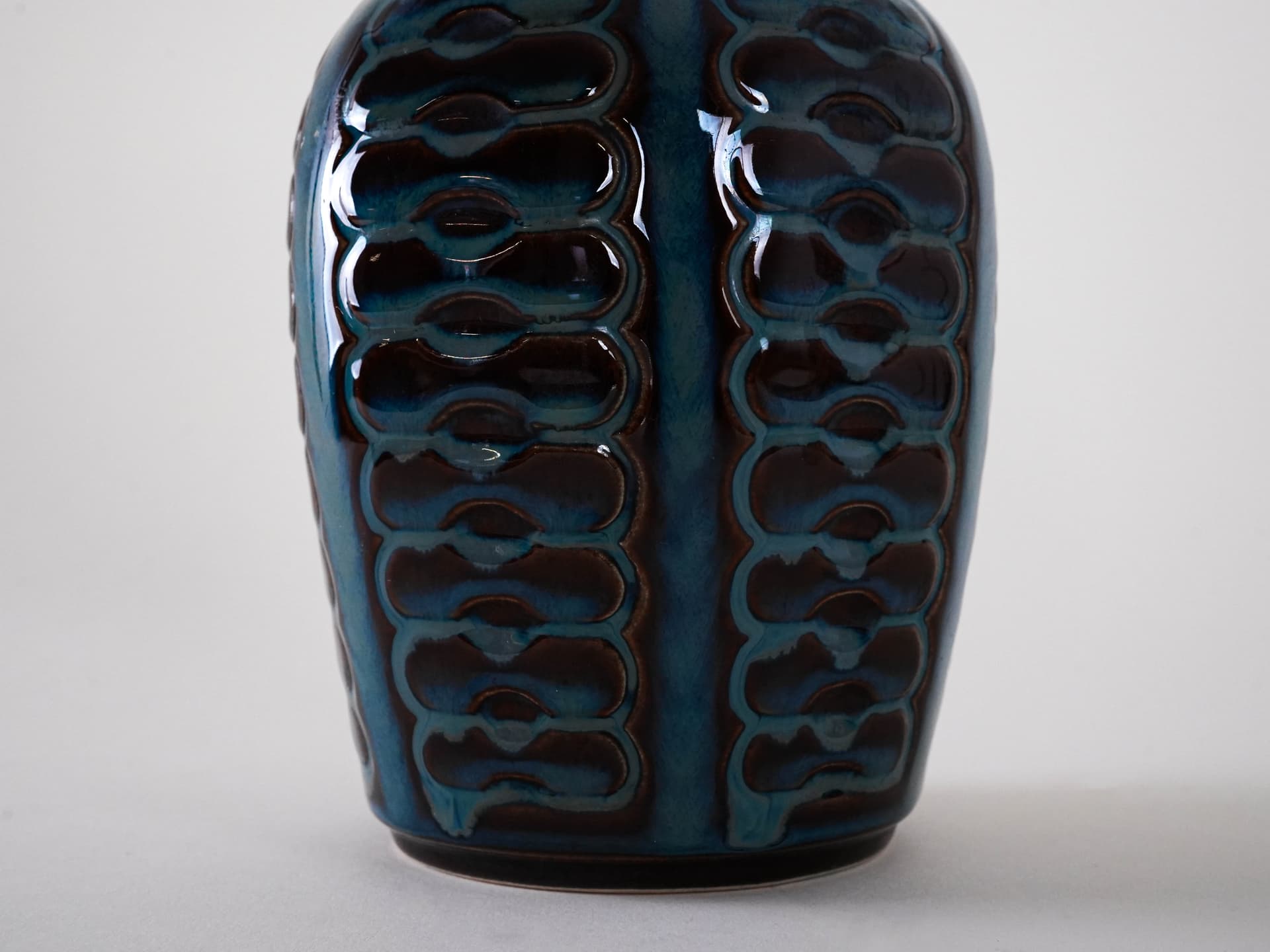 Vase, blue, stoneware, Søholm, Denmark, 1970s. - 230393