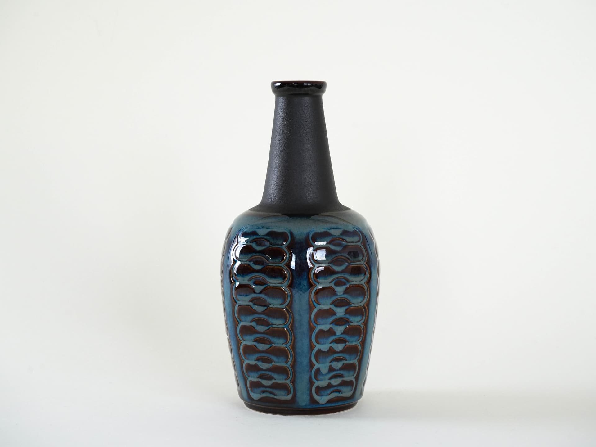 Vase, blue, stoneware, Søholm, Denmark, 1970s. - 230390