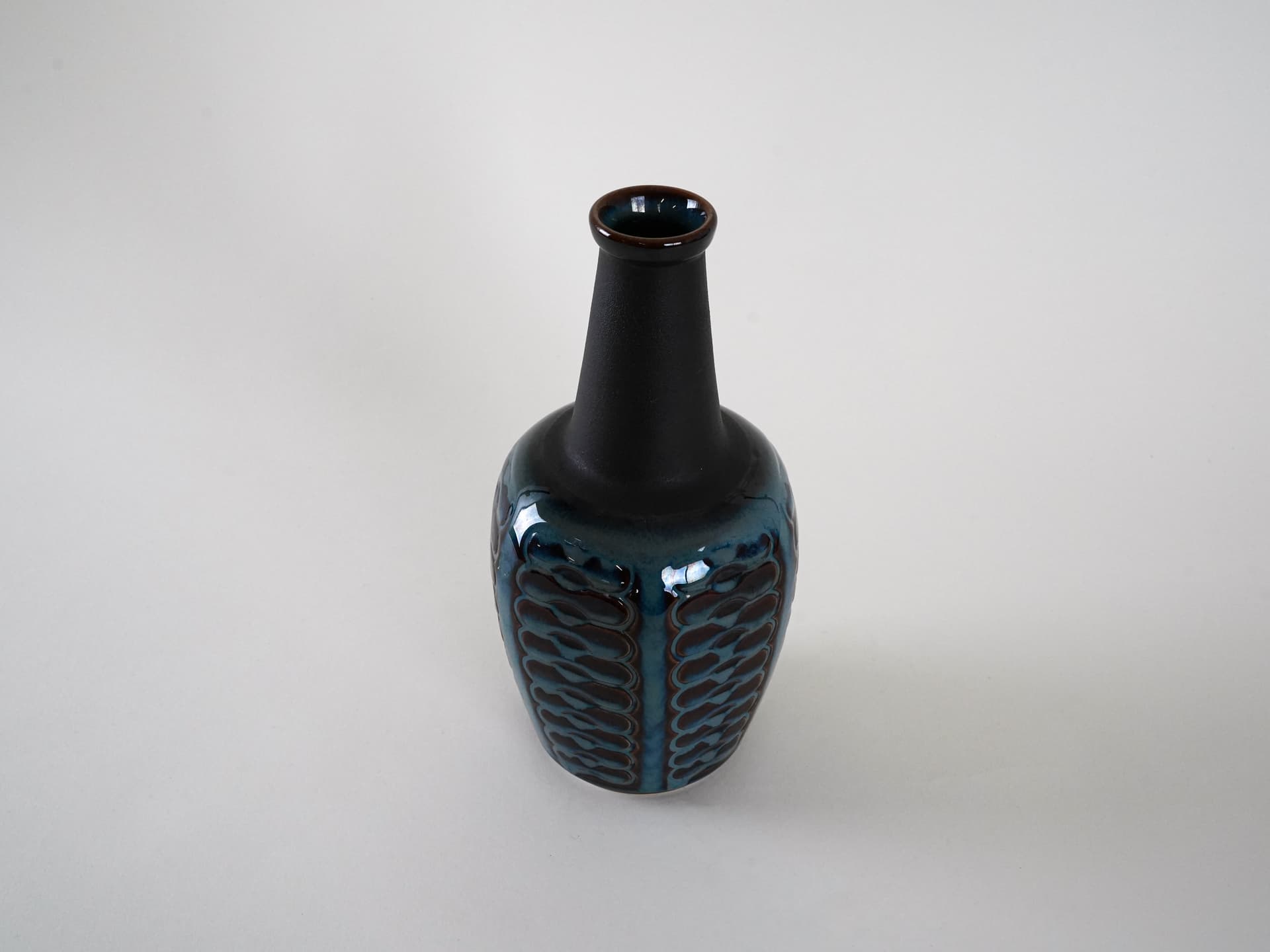 Vase, blue, stoneware, Søholm, Denmark, 1970s. - 230392