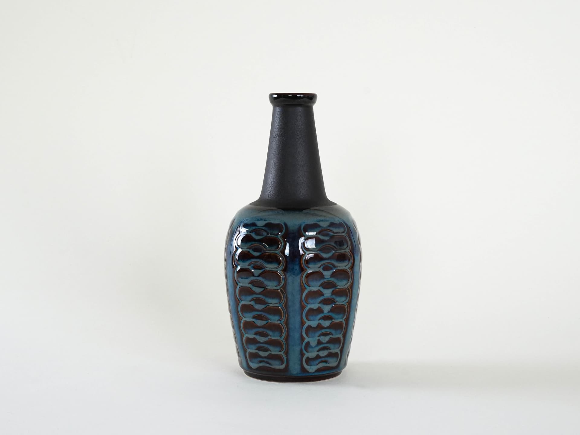 Vase, blue, stoneware, Søholm, Denmark, 1970s. - 230388