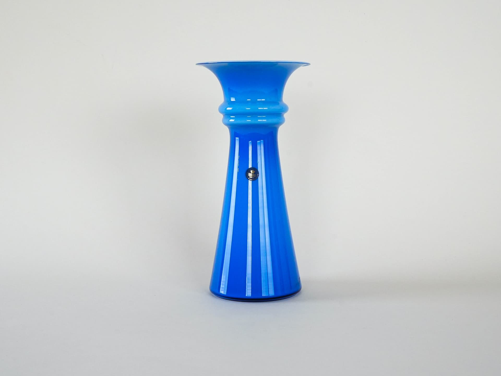 Vase, cobalt blue glass, by M. Bang, Royal Copenhagen, Denmark, 1980s. - 230553