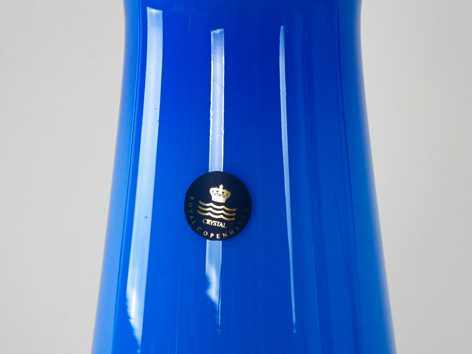 Vase, cobalt blue glass, by M. Bang, Royal Copenhagen, Denmark, 1980s. - 230555