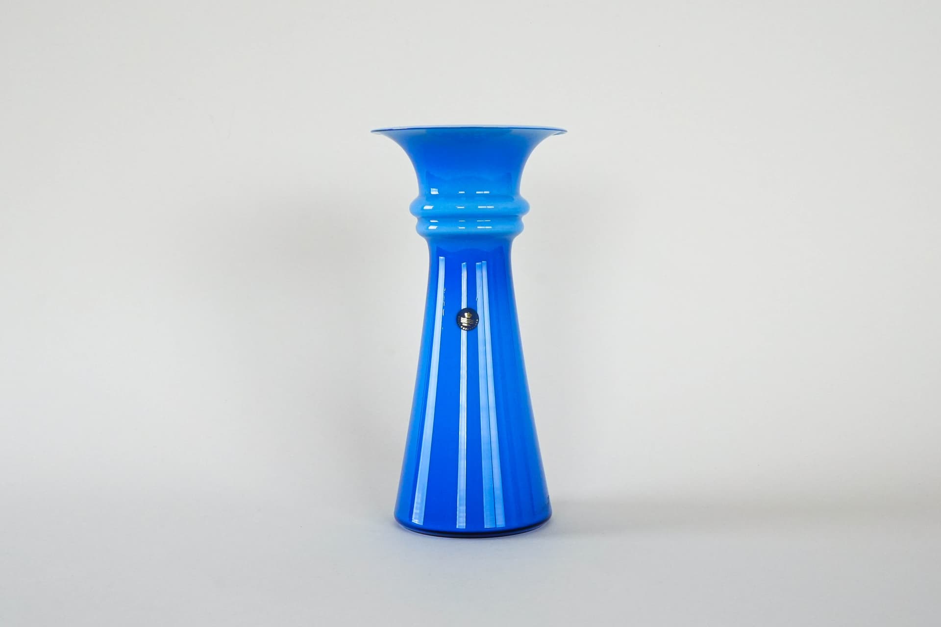 Vase, cobalt blue glass, by M. Bang, Royal Copenhagen, Denmark, 1980s. - 230552