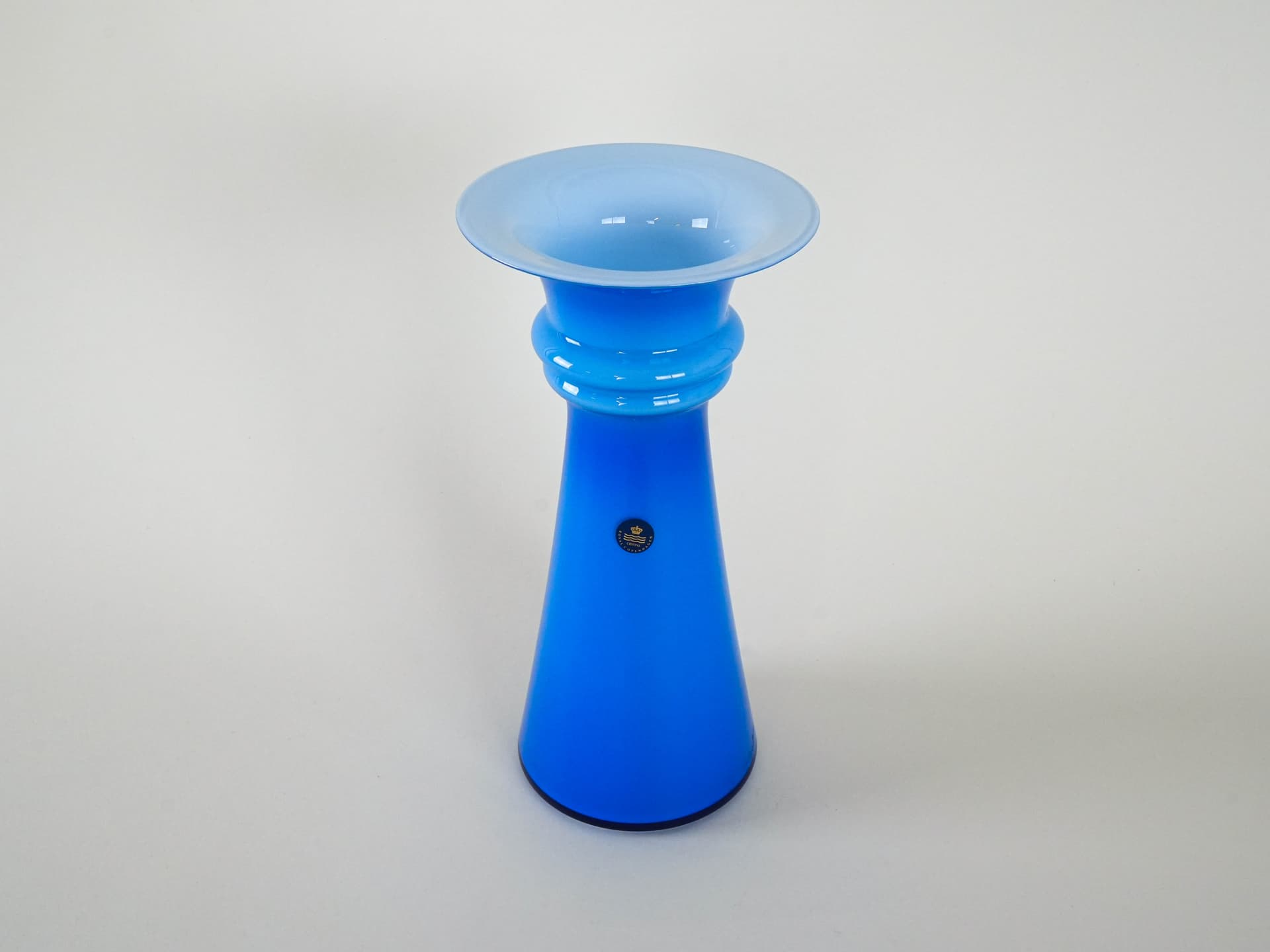 Vase, cobalt blue glass, by M. Bang, Royal Copenhagen, Denmark, 1980s. - 230554