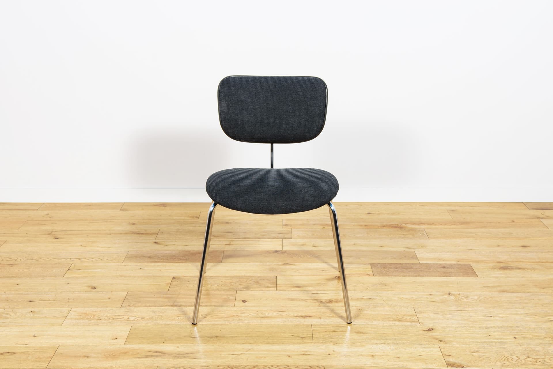 Set of Six Chairs SE 68, black synthetic fabric, chrome, by E. Eiermann, Wilde+Spieth, Germany, 1960s. - 230576