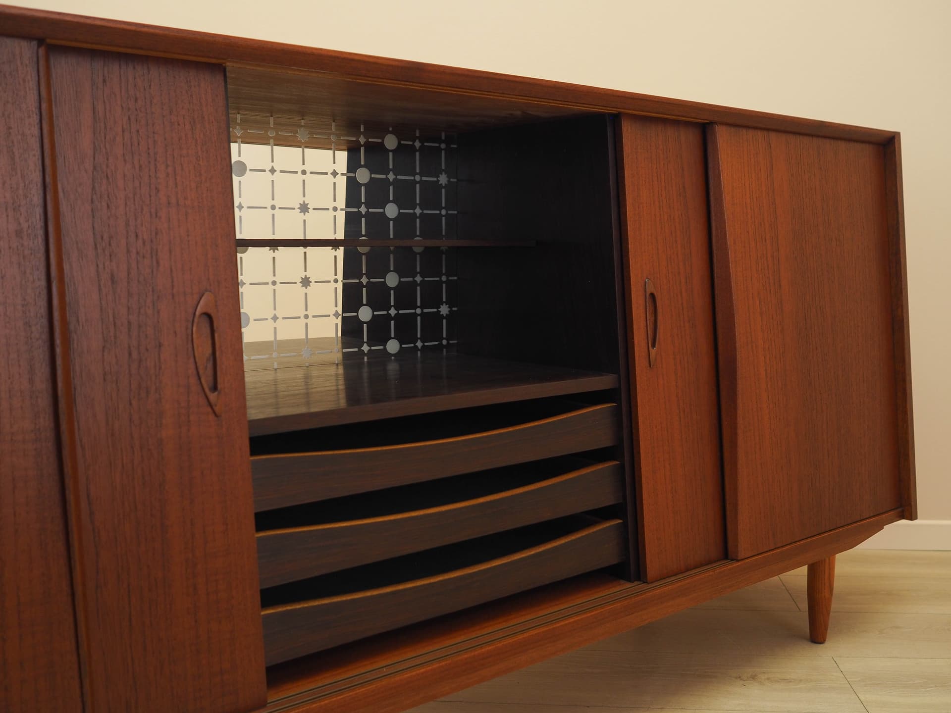 Sideboard, brown, teak, Denmark, 1970s. - 230605