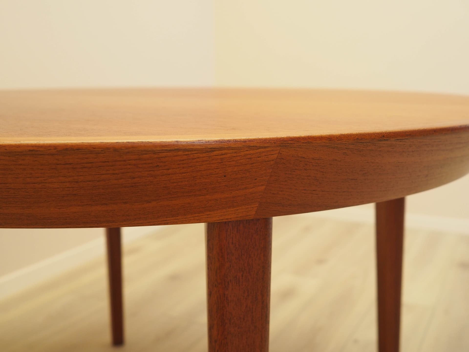 Round table, brown teak, by O. Hald, Denmark, 1960s. - 230636