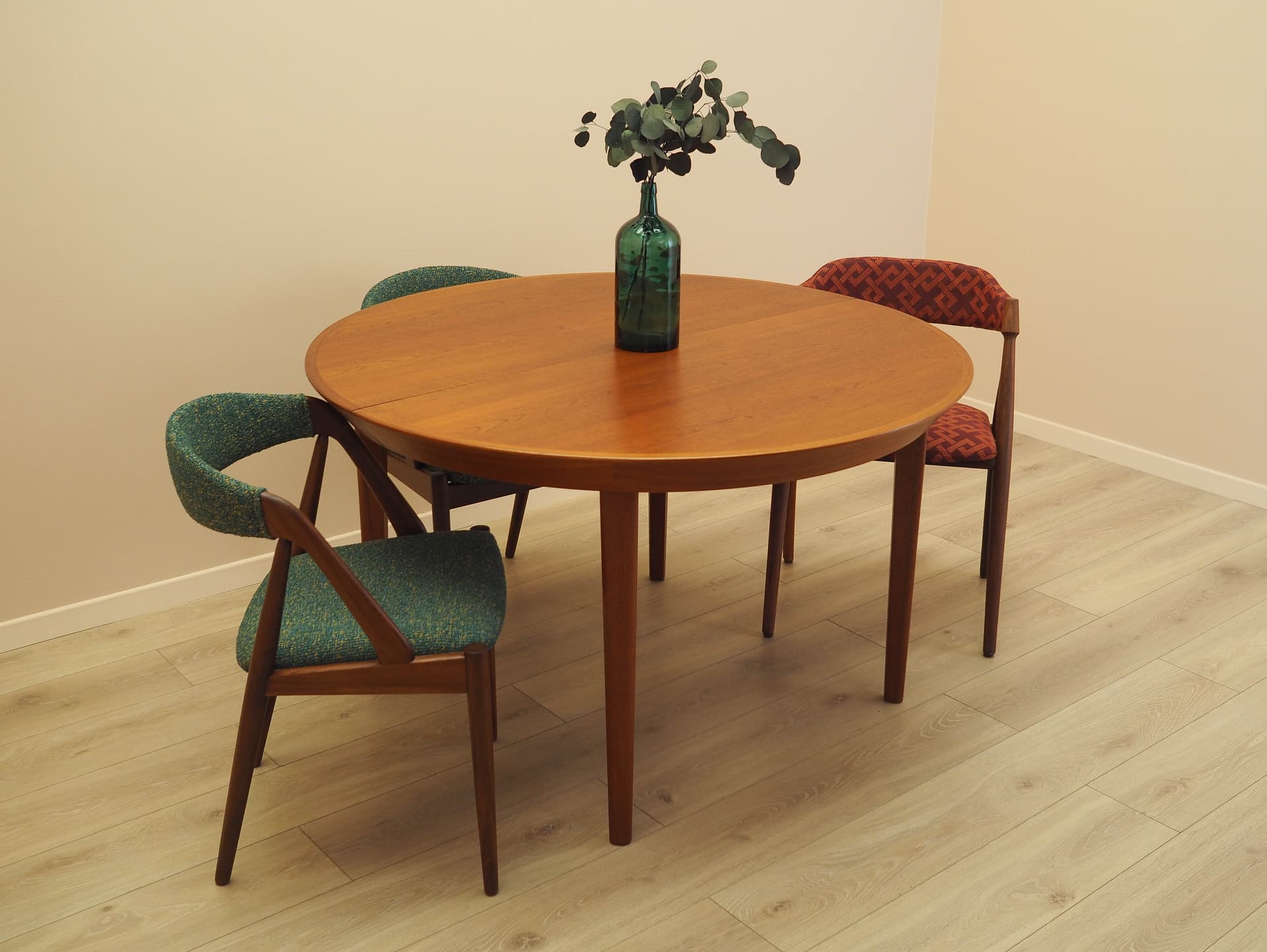 Round table, brown teak, by O. Hald, Denmark, 1960s. - 230631