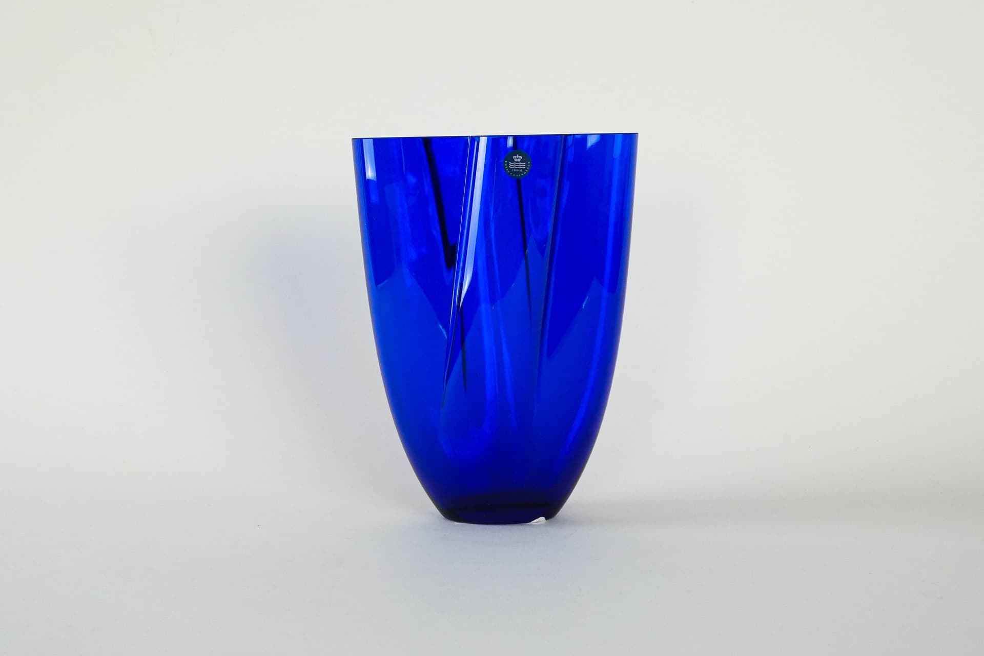 Vase, cobalt blue, crystal, Royal Copenhagen, Denmark, 1980s. - 230687