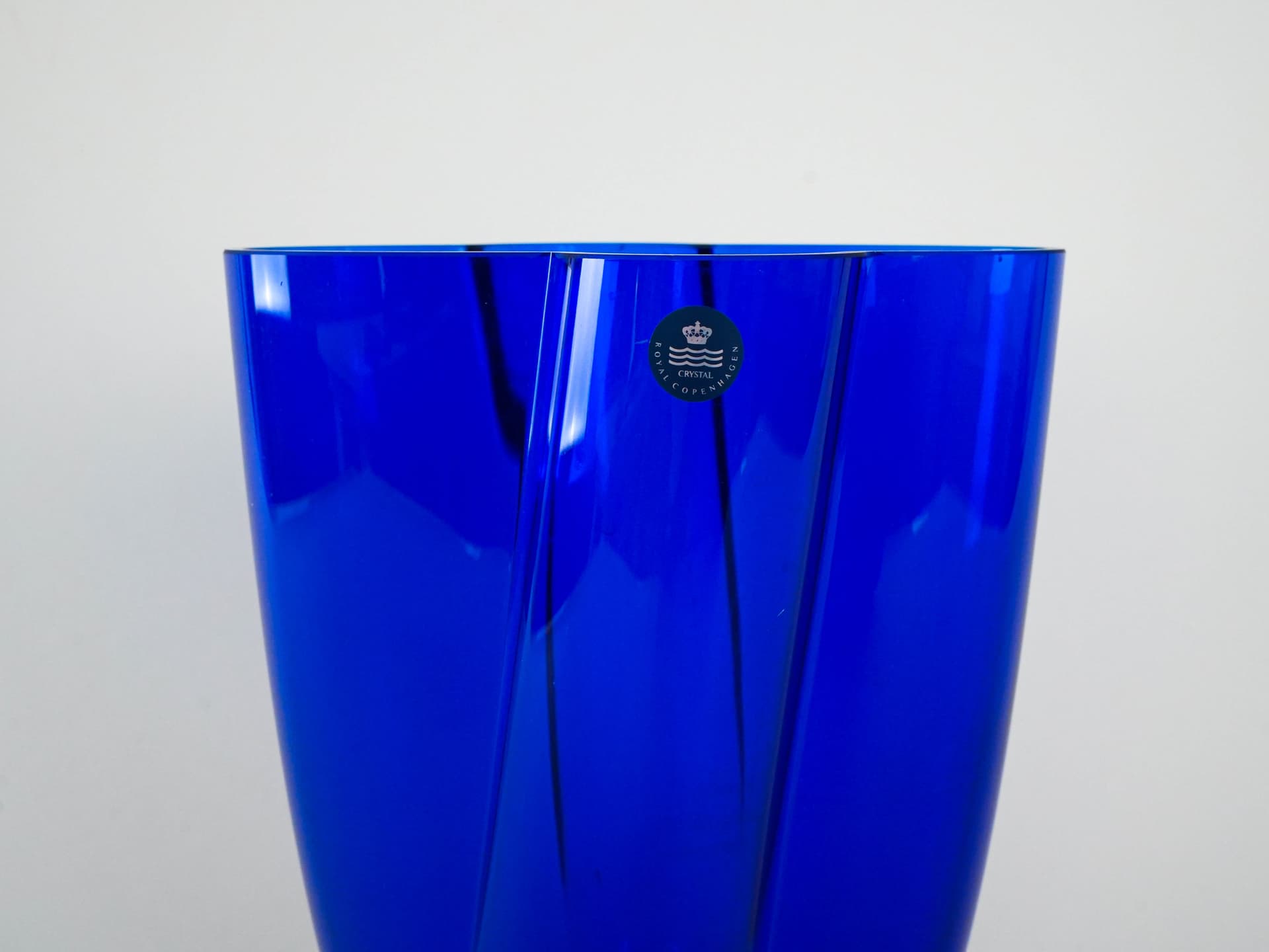 Vase, cobalt blue, crystal, Royal Copenhagen, Denmark, 1980s. - 230688