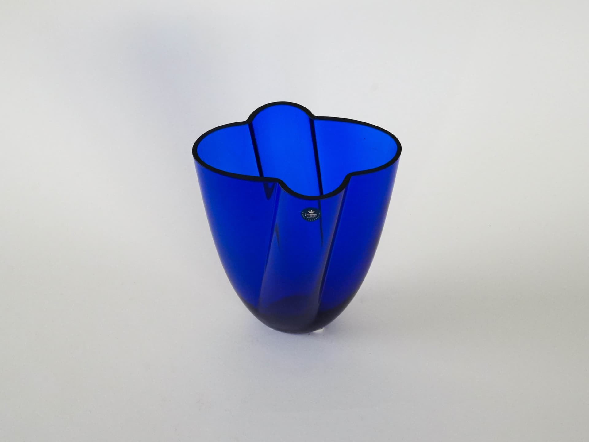 Vase, cobalt blue, crystal, Royal Copenhagen, Denmark, 1980s. - 230686