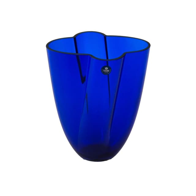 Vase, cobalt blue, crystal, Royal Copenhagen, Denmark, 1980s. - DIMENSION