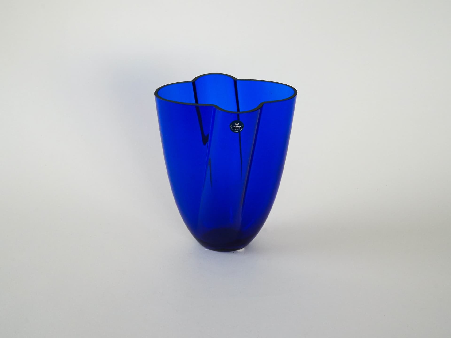 Vase, cobalt blue, crystal, Royal Copenhagen, Denmark, 1980s. - 230690