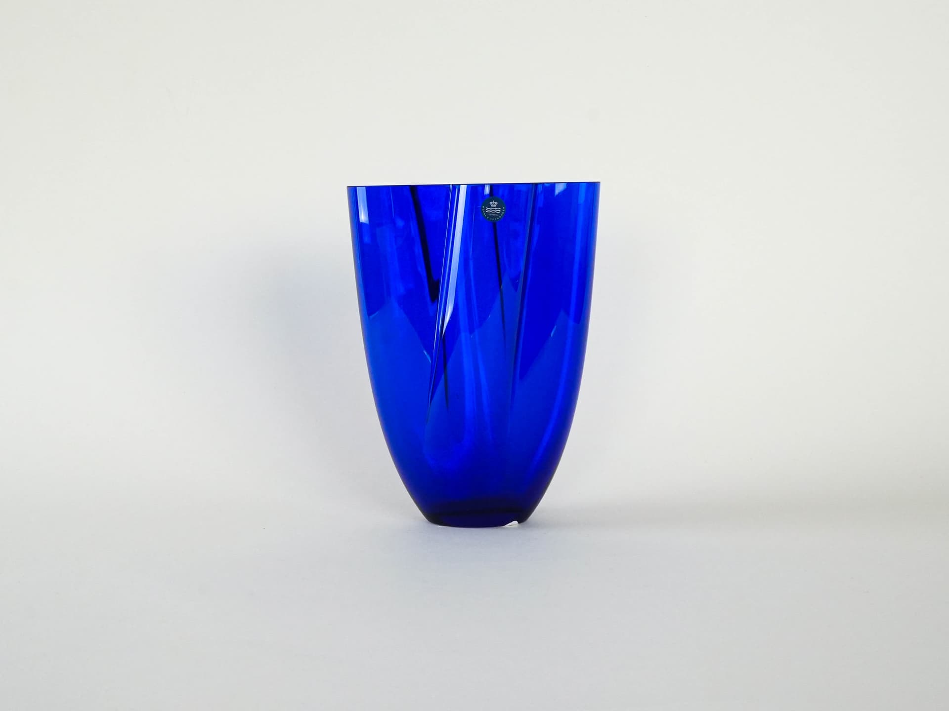 Vase, cobalt blue, crystal, Royal Copenhagen, Denmark, 1980s. - 230685