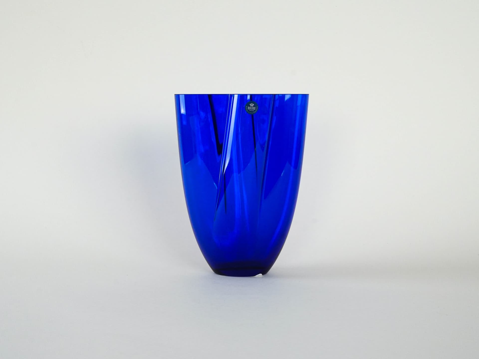 Vase, cobalt blue, crystal, Royal Copenhagen, Denmark, 1980s. - 230689