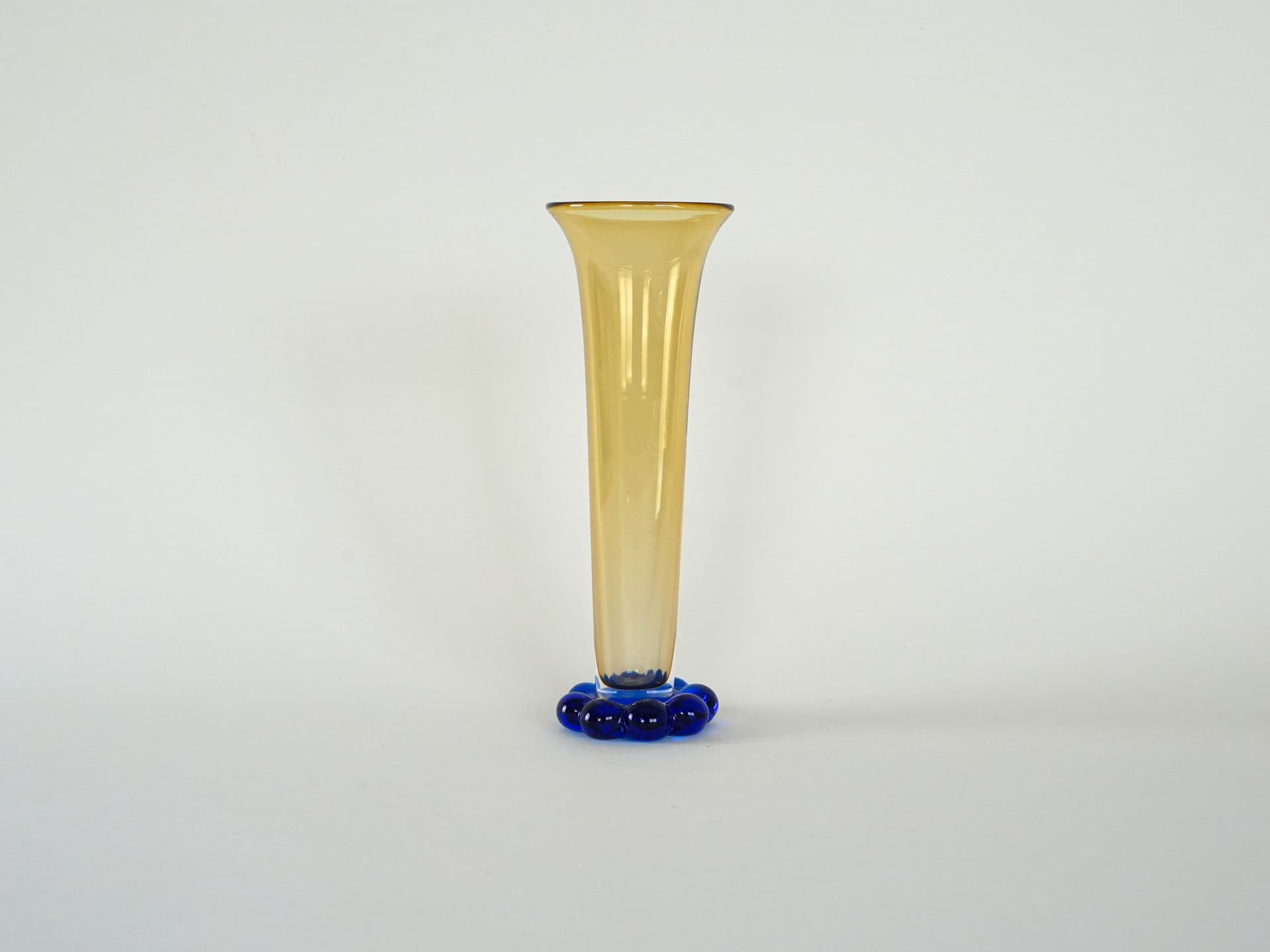 Vase Amber & Cobalt Blue, amber cobalt glass, Orrefors, Sweden, 1960s. - 230693