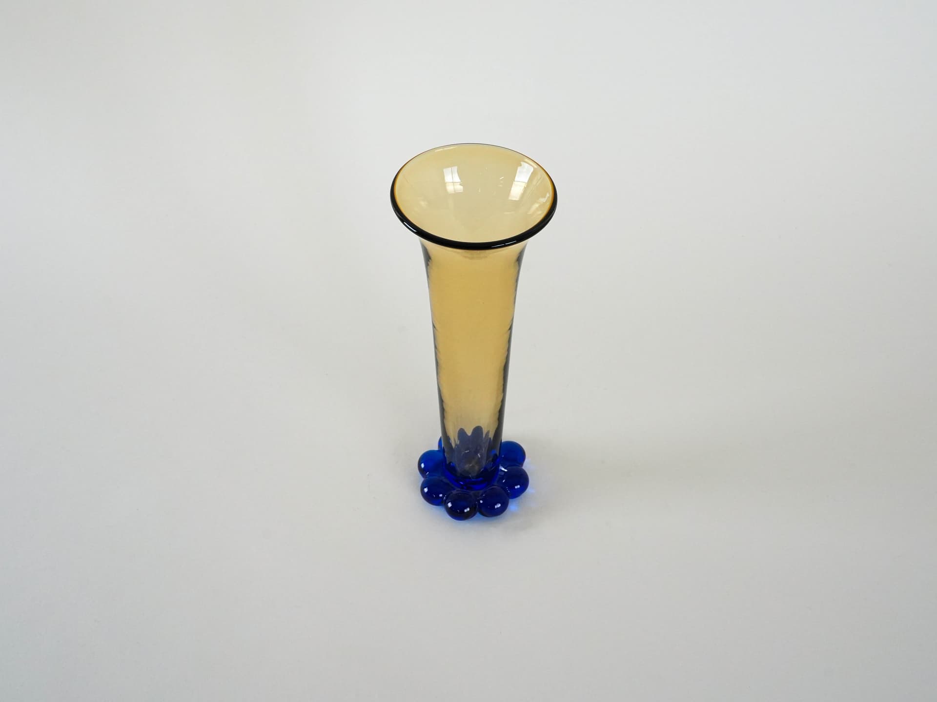 Vase Amber & Cobalt Blue, amber cobalt glass, Orrefors, Sweden, 1960s. - 230695