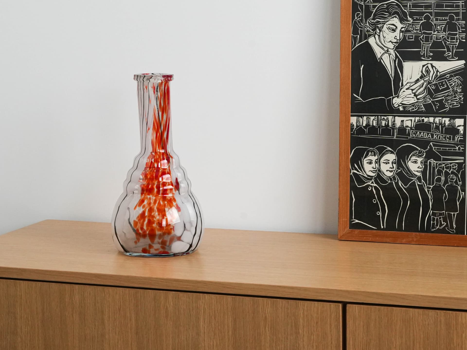 Vase, multicolor glass, Italy, 1970s. - 230762