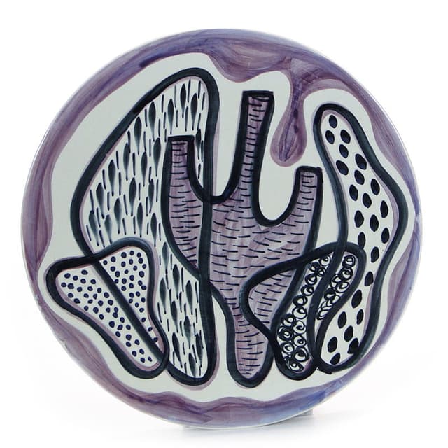 Patera dekoracyjna, fajans szkliwiony biały, Instytut Wzornictwa Przemysłowego, Polska, lata 50. - WYMIARY