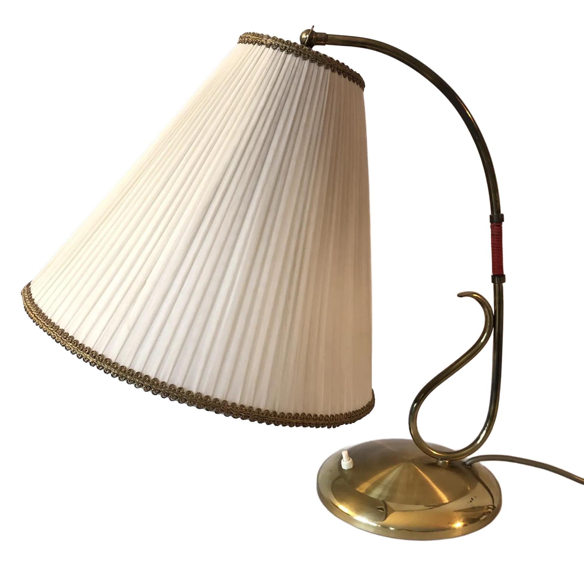 Lampa nocna, złoty, mosiądz, Francja, lata 60.