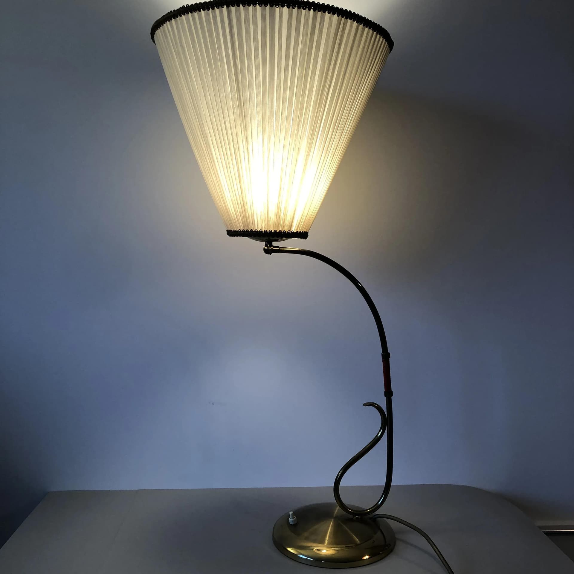 Lampa nocna, złoty, mosiądz, Francja, lata 60. - 17724