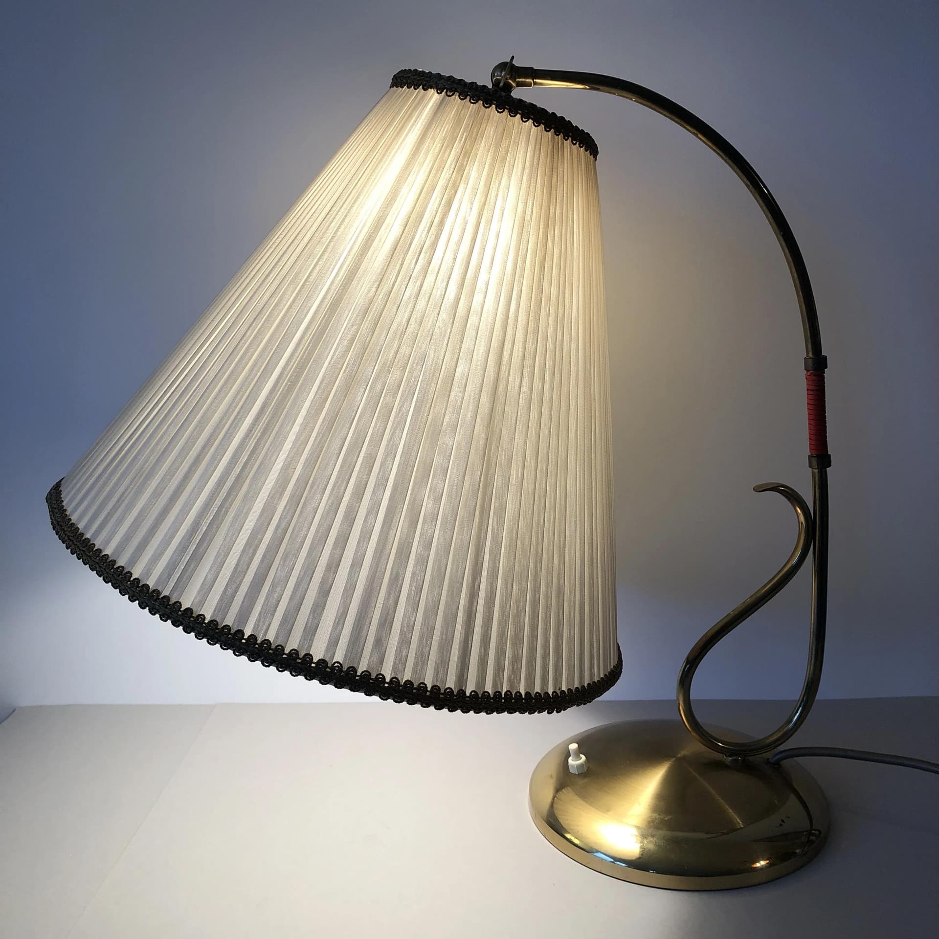 Lampa nocna, złoty, mosiądz, Francja, lata 60. - 17720