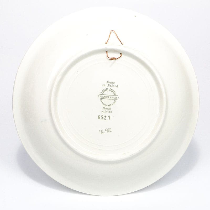 Plate Kora green, faience, by E. Piwek-Białoborska, Włocławek, Poland, 1960s. - 230867